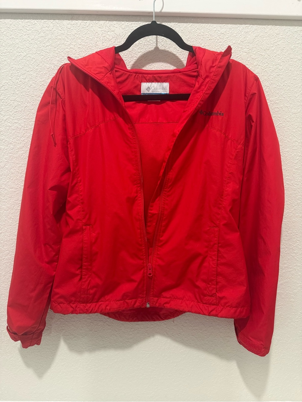 Columbia Red Hooded Packable Jacket